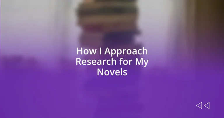 How I Approach Research for My Novels