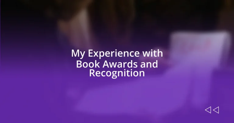 My Experience with Book Awards and Recognition