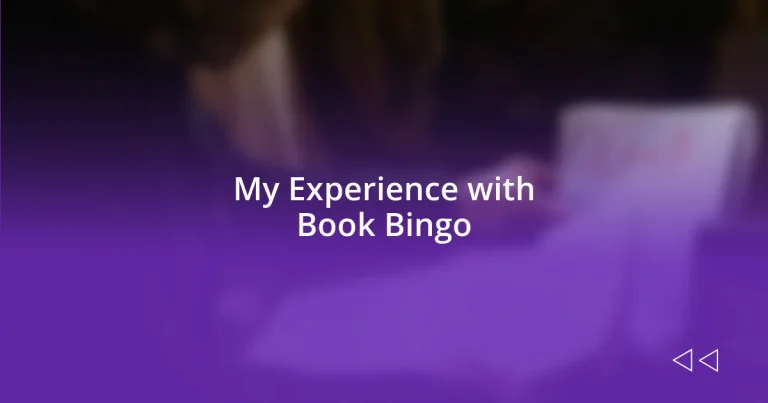 My Experience with Book Bingo