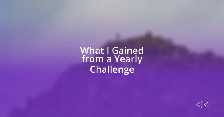 What I Gained from a Yearly Challenge