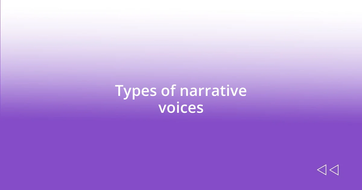 Types of narrative voices